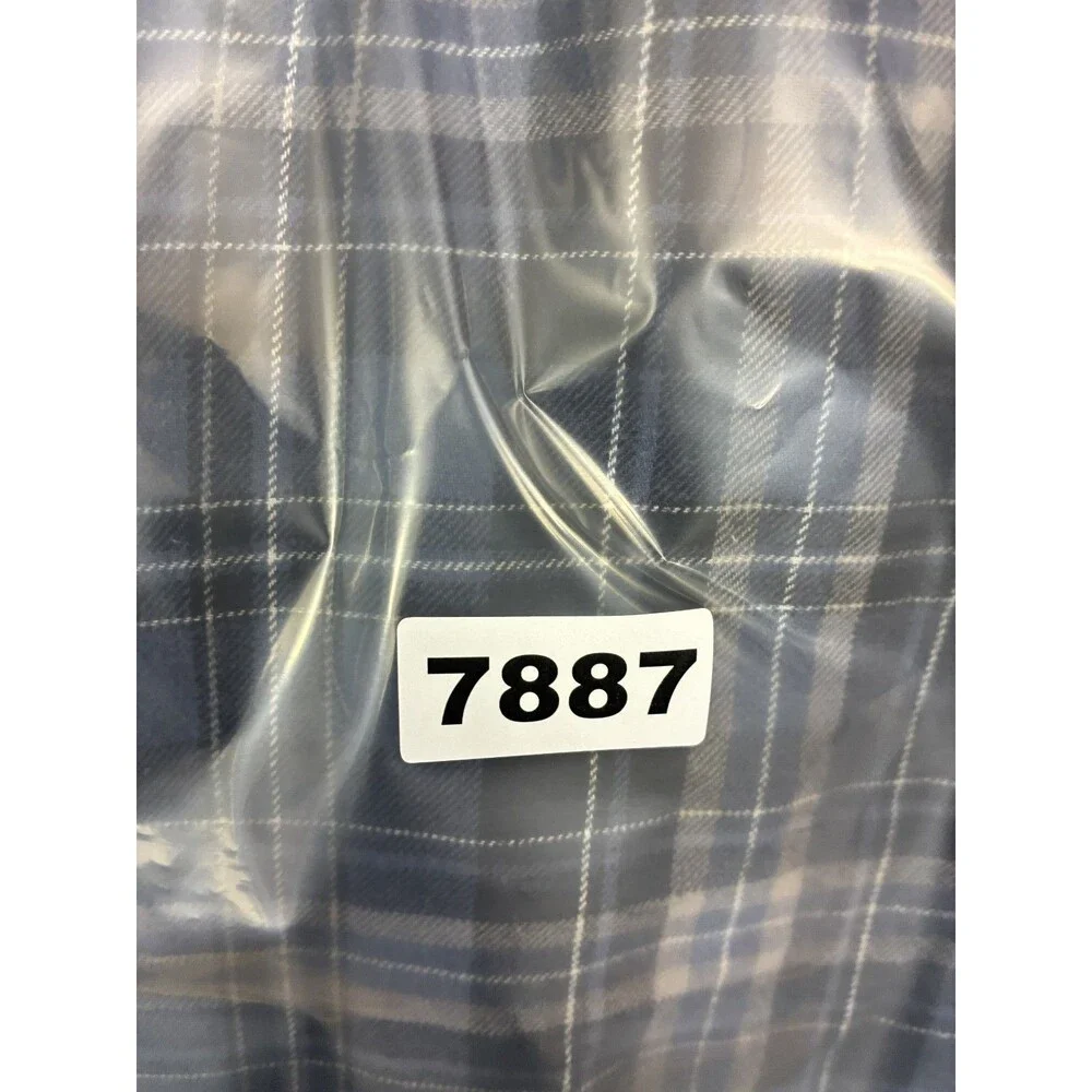 BC Clothing Mens M Blue Plaid Flannel Shirt Jacket Quilted Lined Cotton Shacket